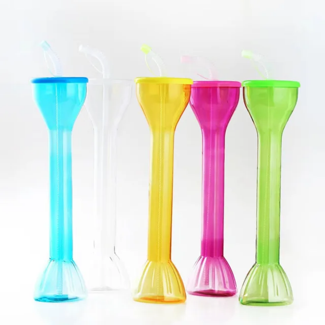 Yard Glass Plastic Party Slush Tumbler with Straw 1pc