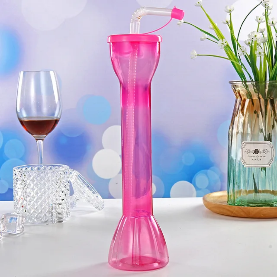 Yard Glass Plastic Party Slush Tumbler with Straw 1pc