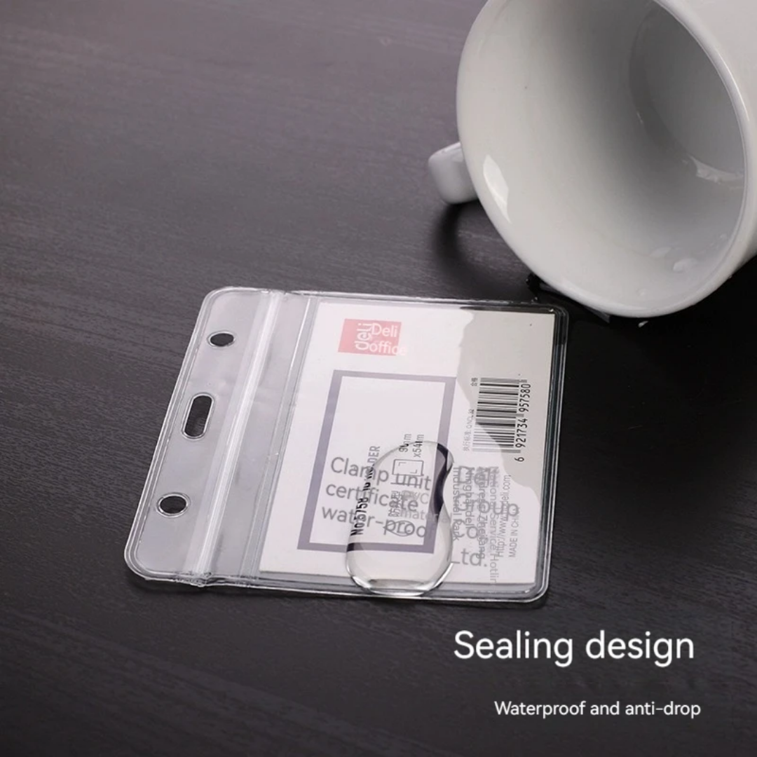 Deli Name Badge with lanyard Horizontal Transparent 48pc