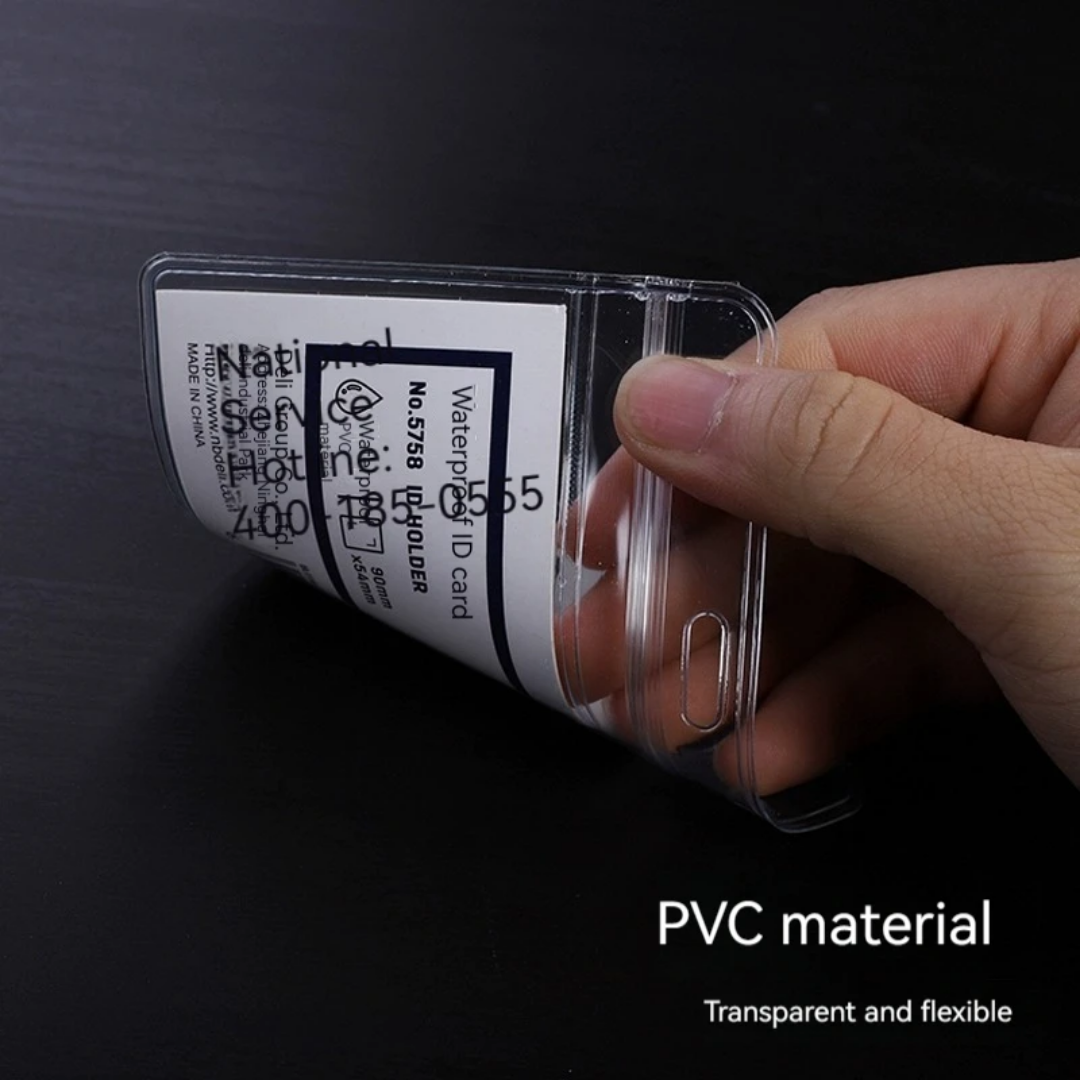 Deli Name Badge with lanyard Horizontal Transparent 48pc