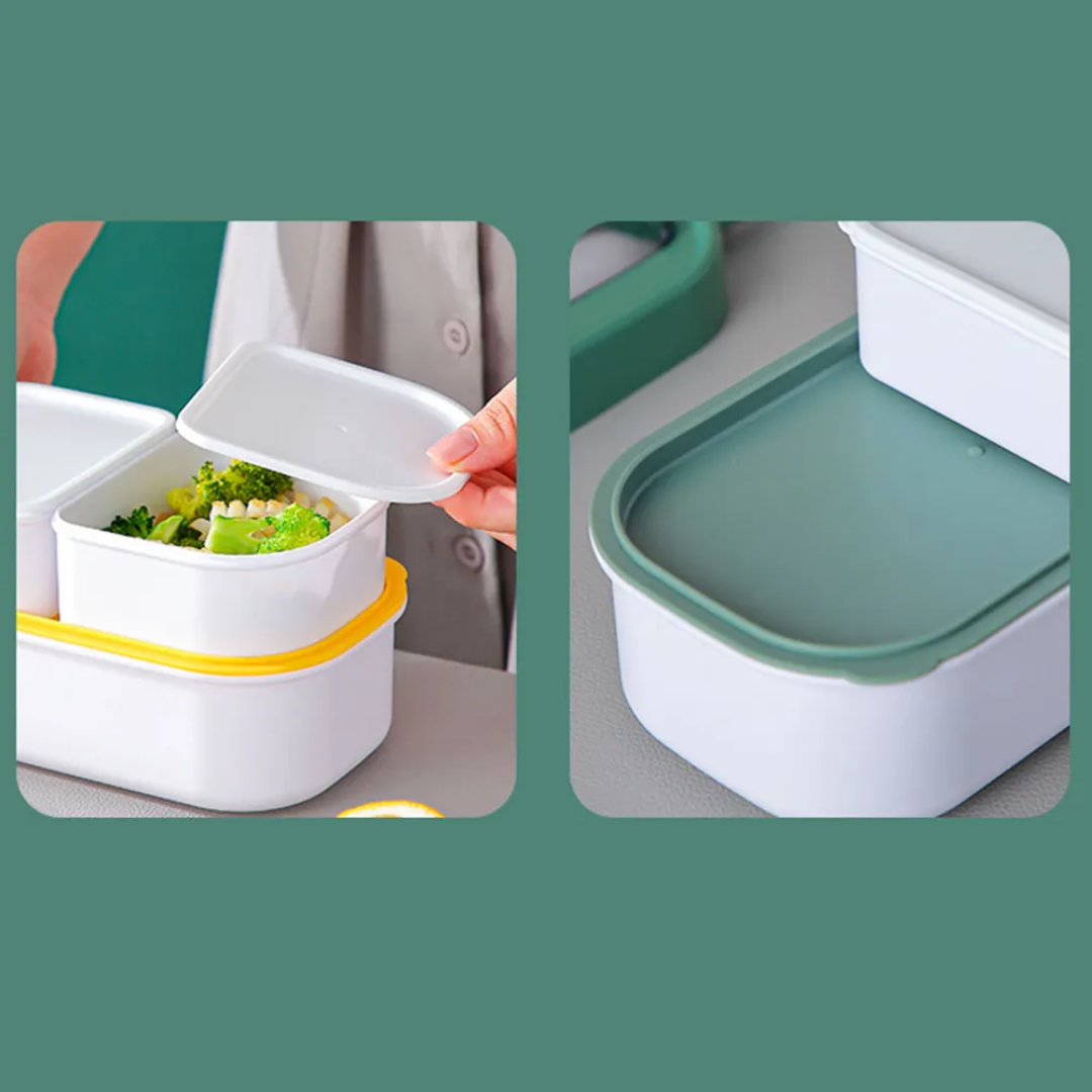 Wonderful Life Stackable Lunch Box Baby-Pink 4 Containers with Spoon & Fork 1000ml