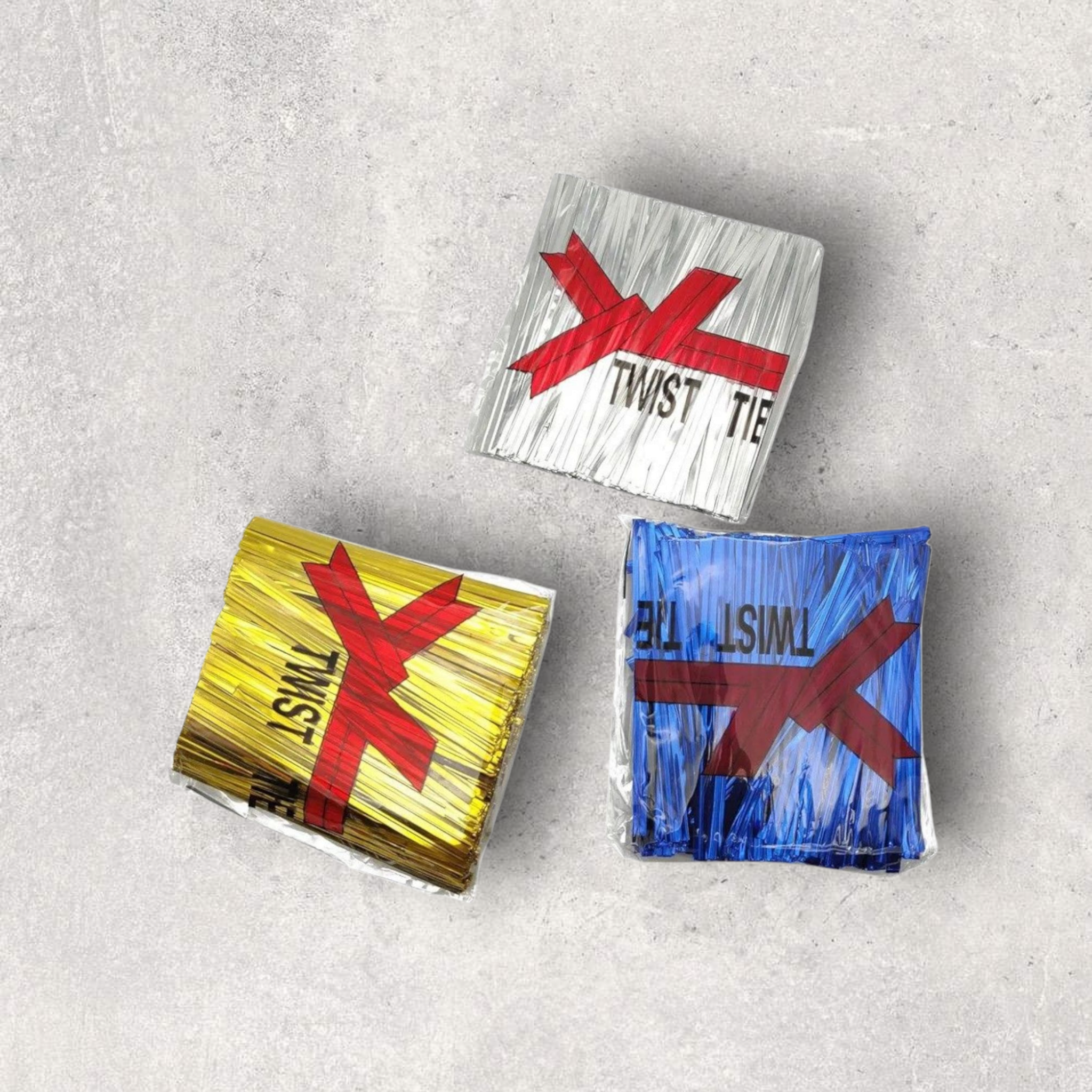 Alumnium Metallic Wrapping Twist Ties Ribbon 8cm for Gift Packaging 750pack