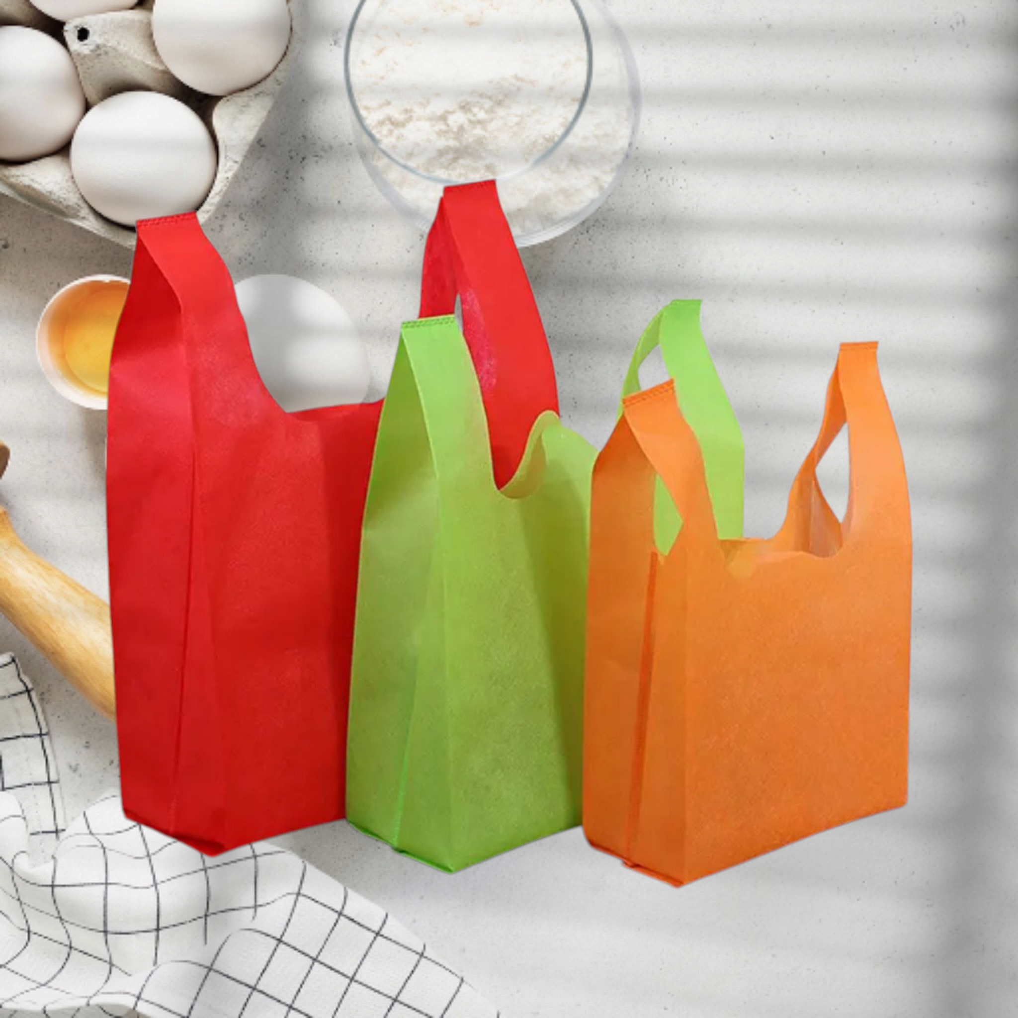 Non-Woven VTC Carrier Shopping Bag W-Cut Handle 60x35+16cm