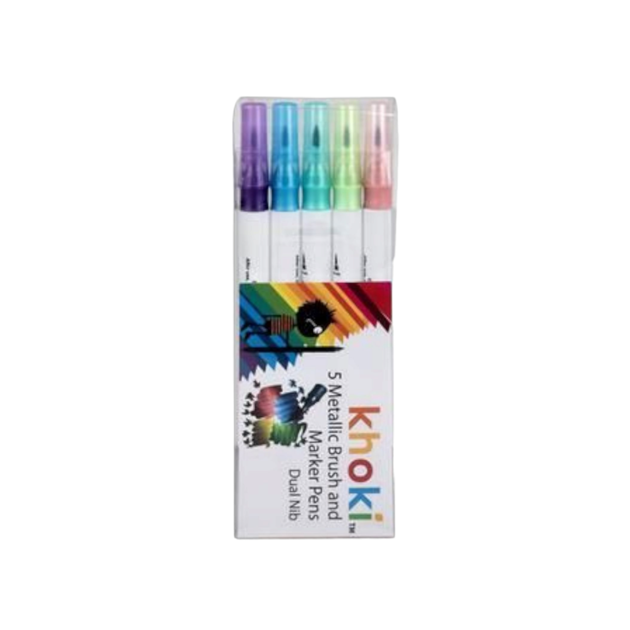 Khoki Arts & Kraft Dual Tip Metallic Brush & Fine Pen