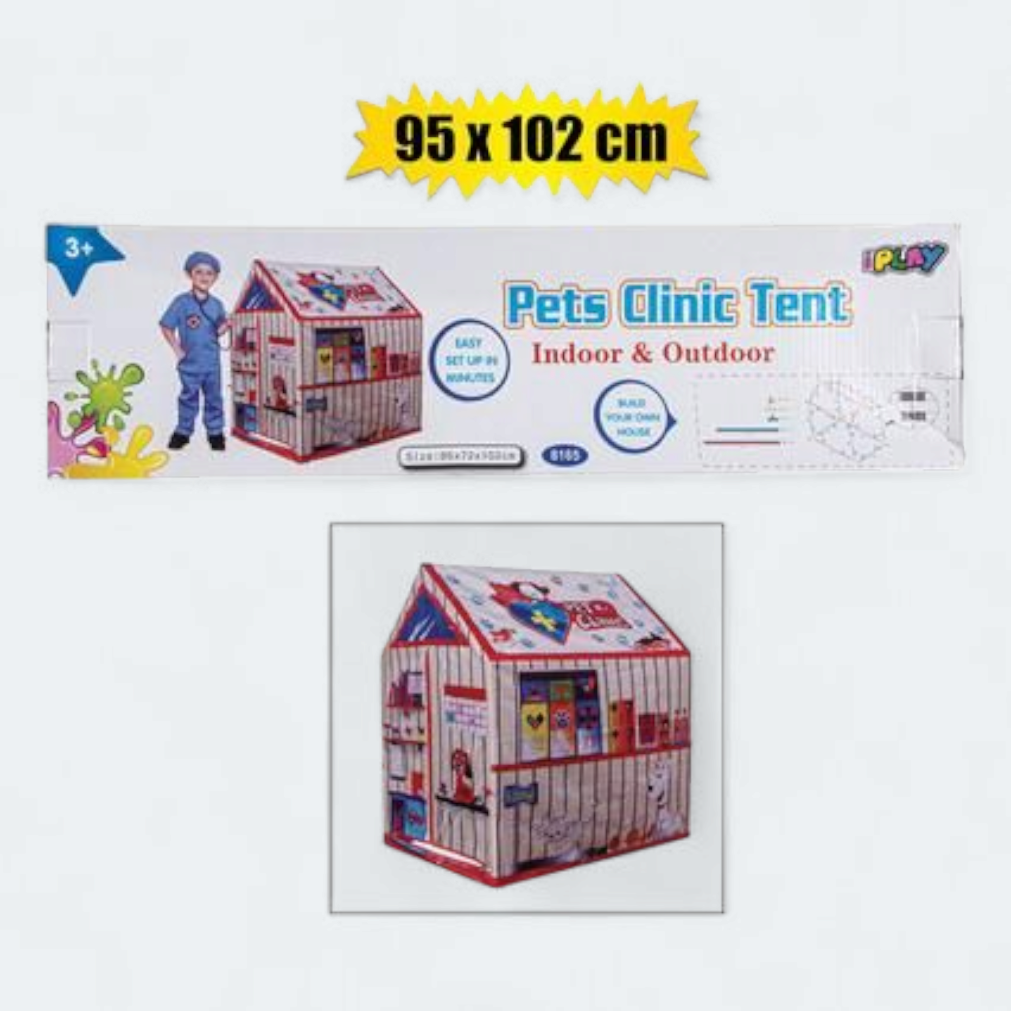Pop-Up Play Tent Pets Clinic 95x102cm