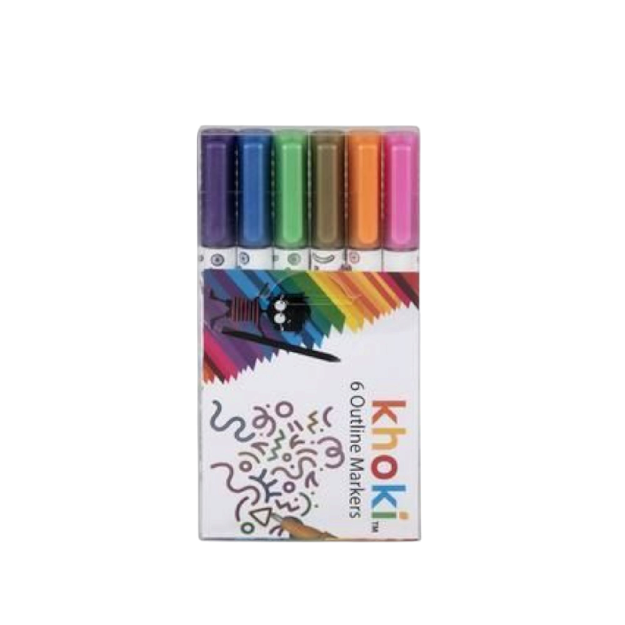 Khoki Arts & Kraft Glitter Outline Marker 6pack