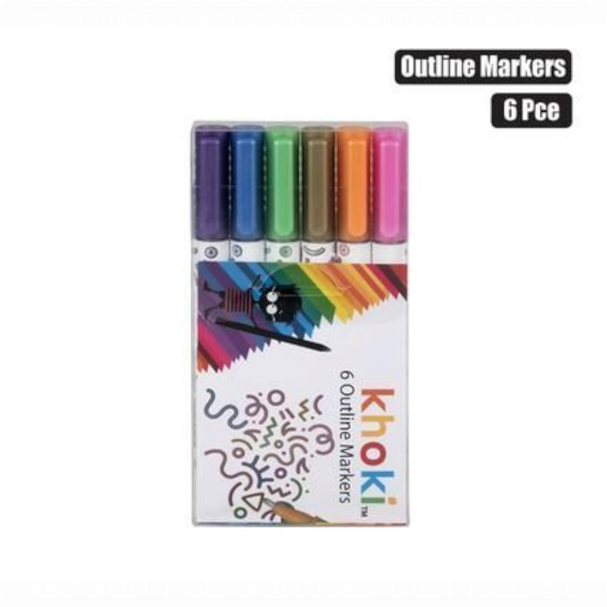 Khoki Arts & Kraft Glitter Outline Marker 6pack