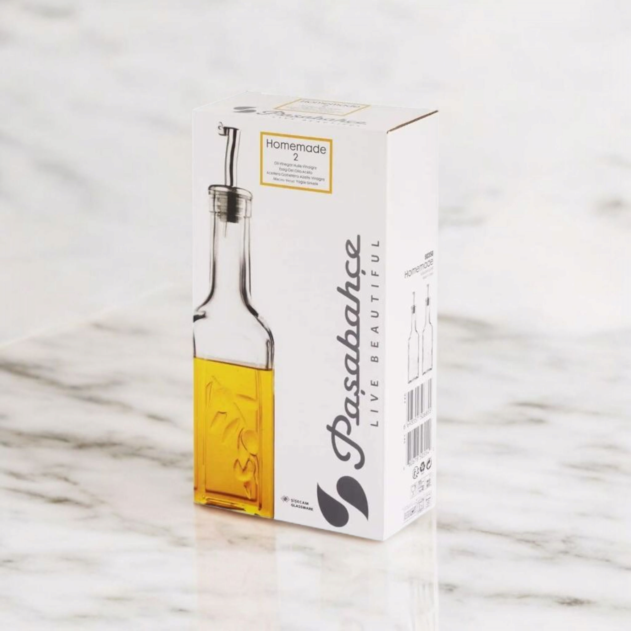 Pasabahce 345ml Oil & Vinegar Set with Metal Pourer 2pcs