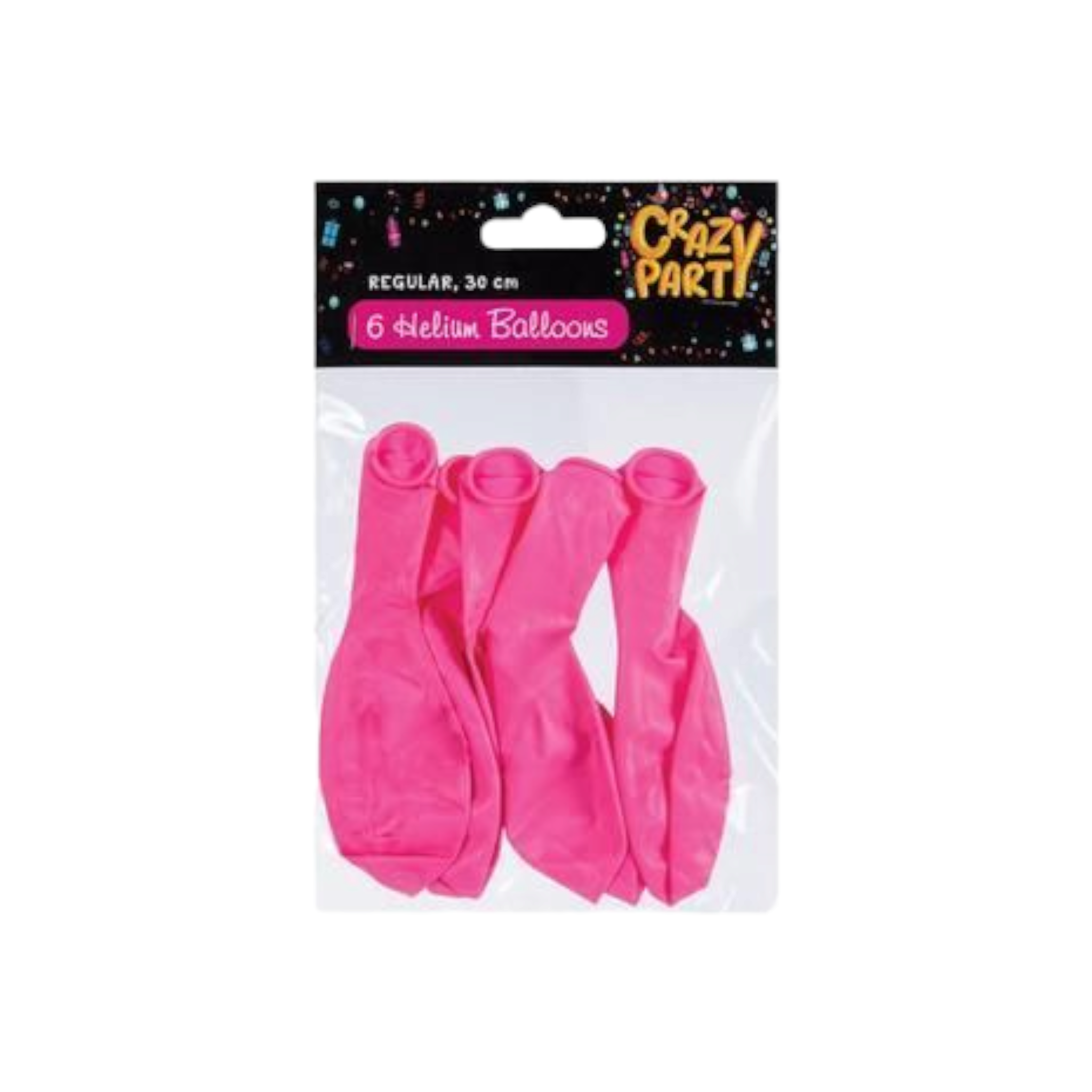 Helium Balloons Pink 30cm 6pack