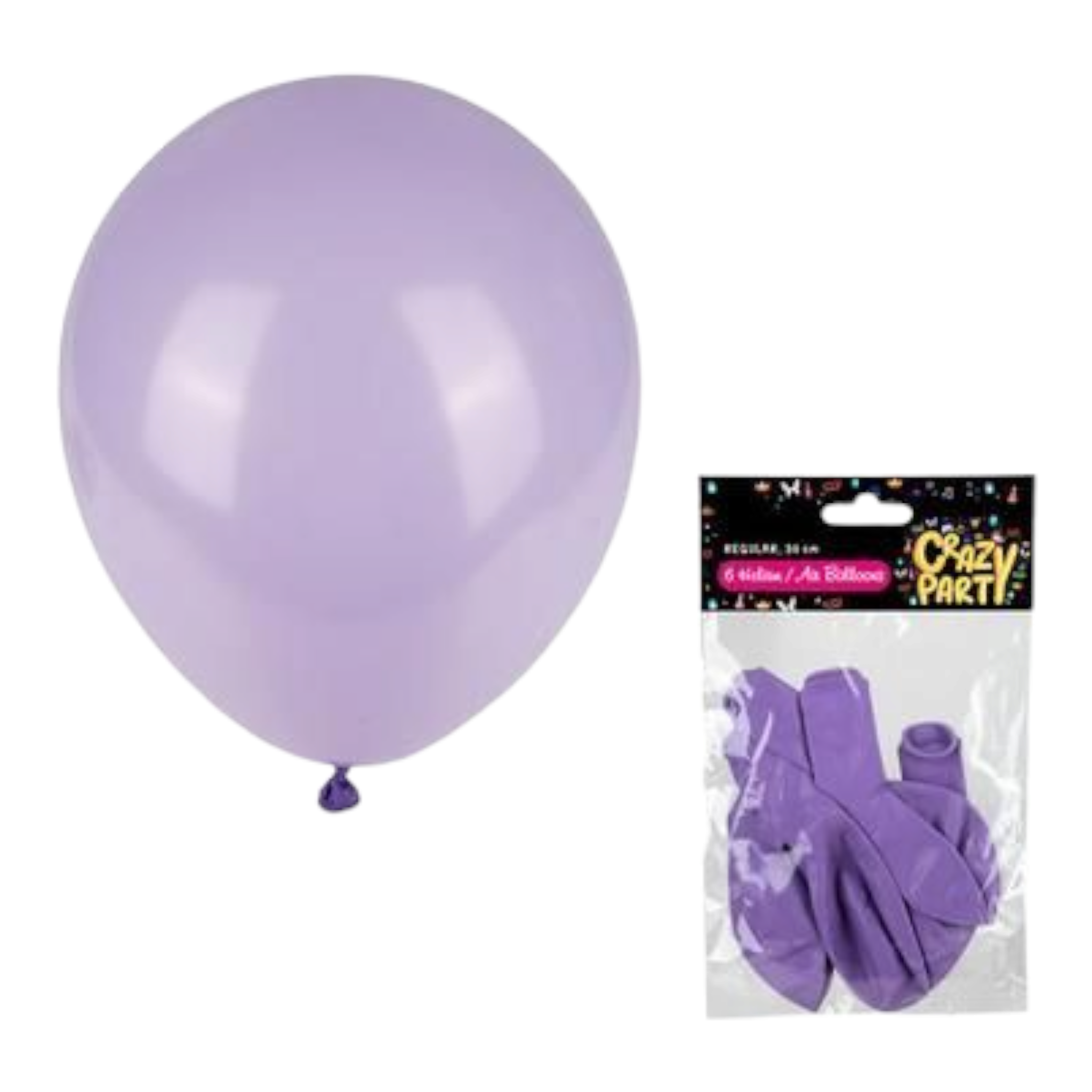 Helium Balloons Purple 30cm 6pack