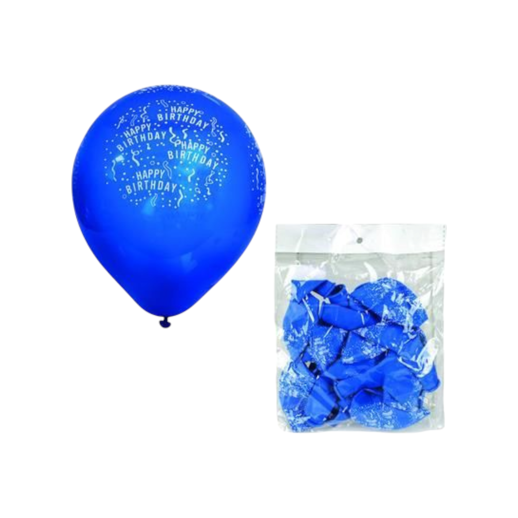 Helium Balloons Blue 1pc Happy Birthday Print