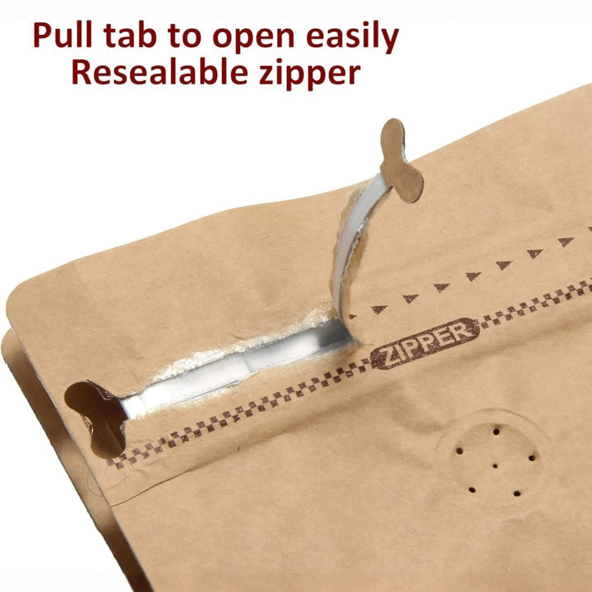 Aluminium Metalized Stand-up Coffee Bean Pouch Bag Reusable - Side Gusset Flat Bottom with Pull-tab & Side Window 10Pack