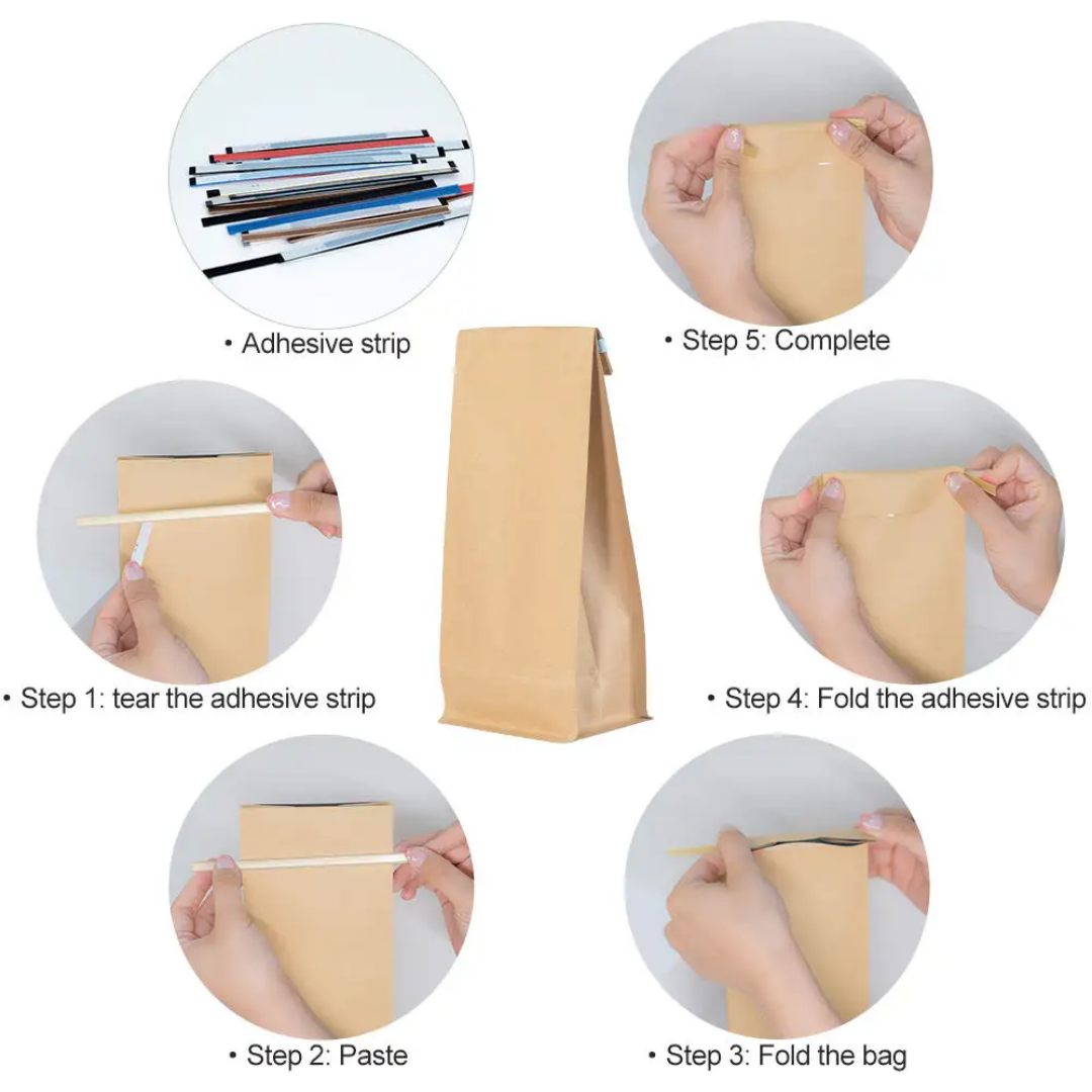 Aluminium Metalized Foil Stand-up Coffee Bag with Valve - Side Gusset & Flat Bottom 10pc