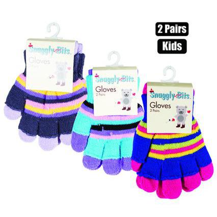 Gloved Kids 2Pair Closed and Open Finger