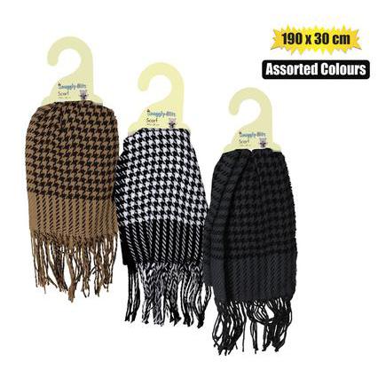 Scarf Adult 190x30cm Check Assorted Design