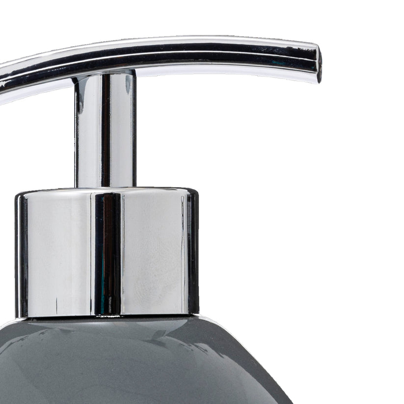 SG Secret De Gourmet Silk Soap Dispenser Stoneware Ceramic Grey 10.5x8.2x12.6 cm