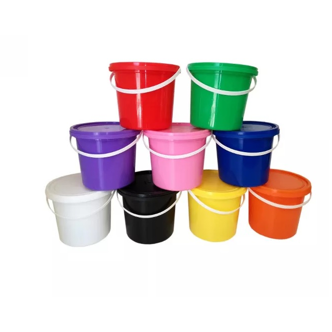 10L Plastic Bucket with White Lid