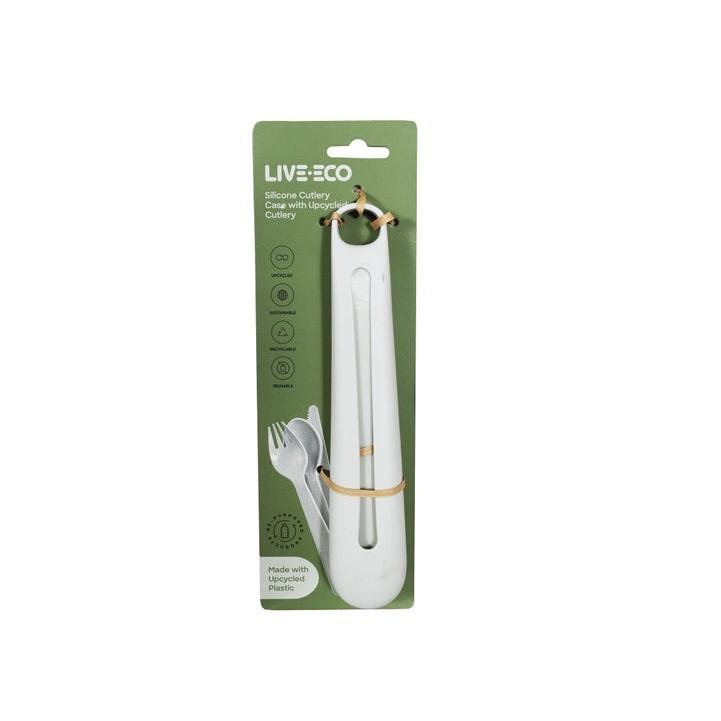 Live Eco Recycle Cutlery with Silicone Case Grey 11823