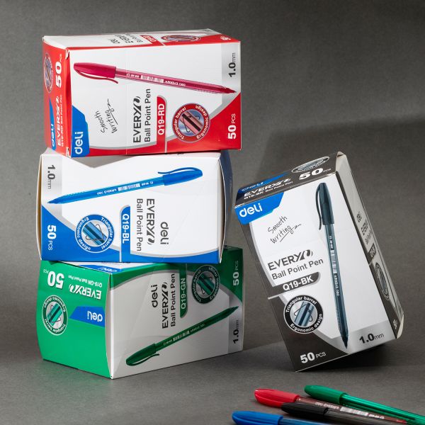 Deli Everyday Ballpoint Pen 1.0mm Red EQ19-RD 1pc