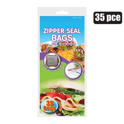 Disposable Zipper Seal Plastic Bags 16x14cm 35pack