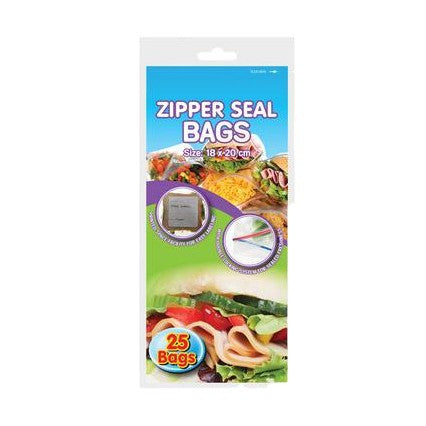 Disposable Zipper Seal Plastic Bags 18x20cm Zip Lock 25pack