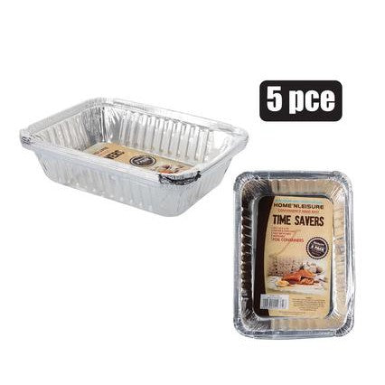 Time Savers Aluminium Foil Baking Container 20x14x4cm 5pack