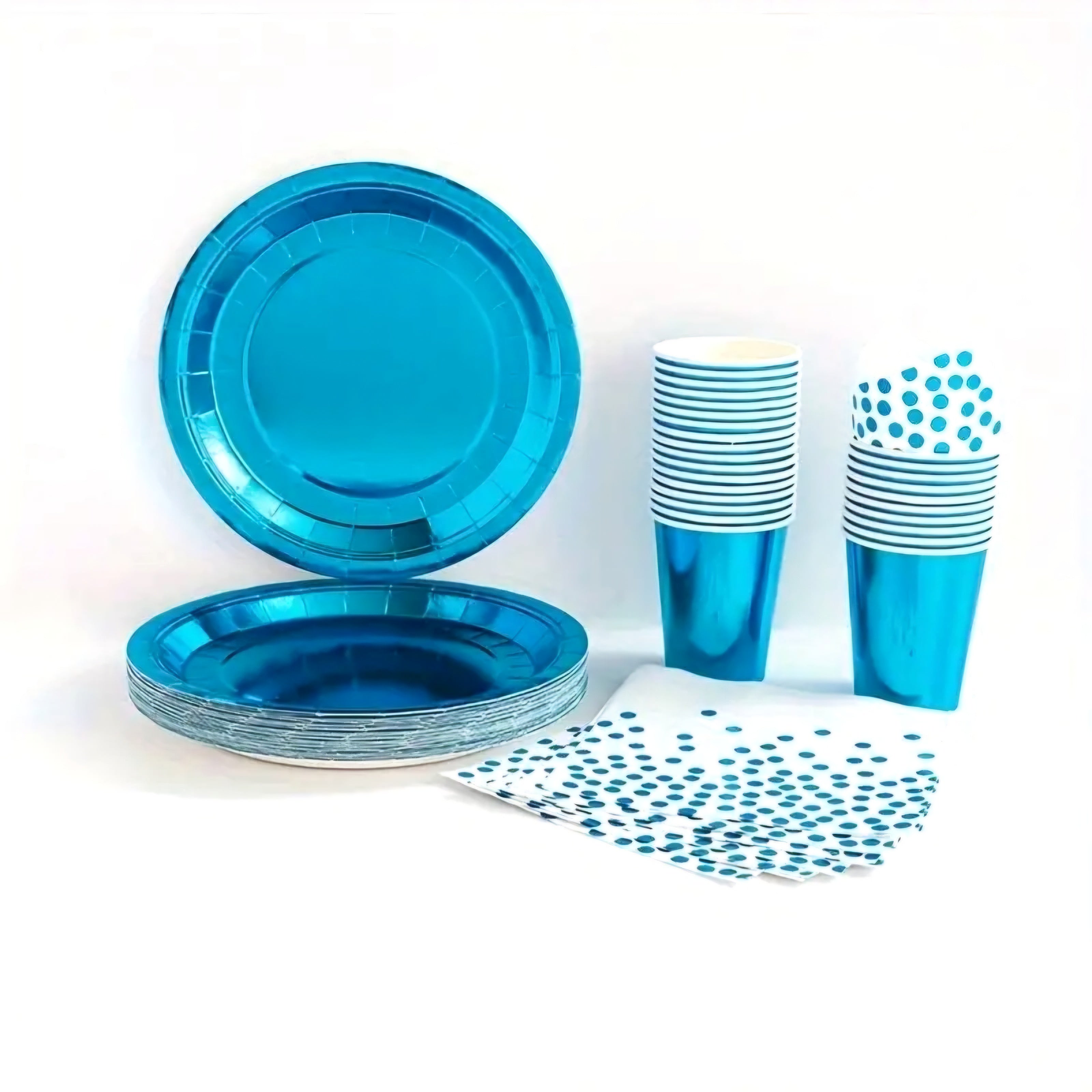 Disposable Metallic Party Paper Plate 7inch 10pc