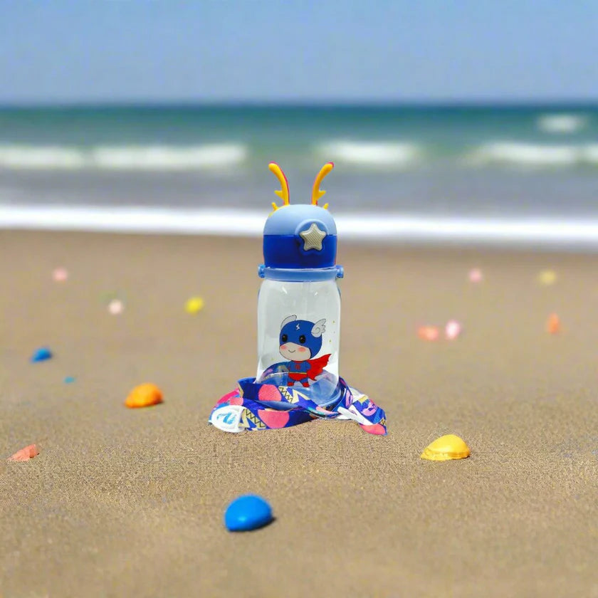 Kids Deer Horn Water Bottle 600ml with Sipper Lid 19x8cm