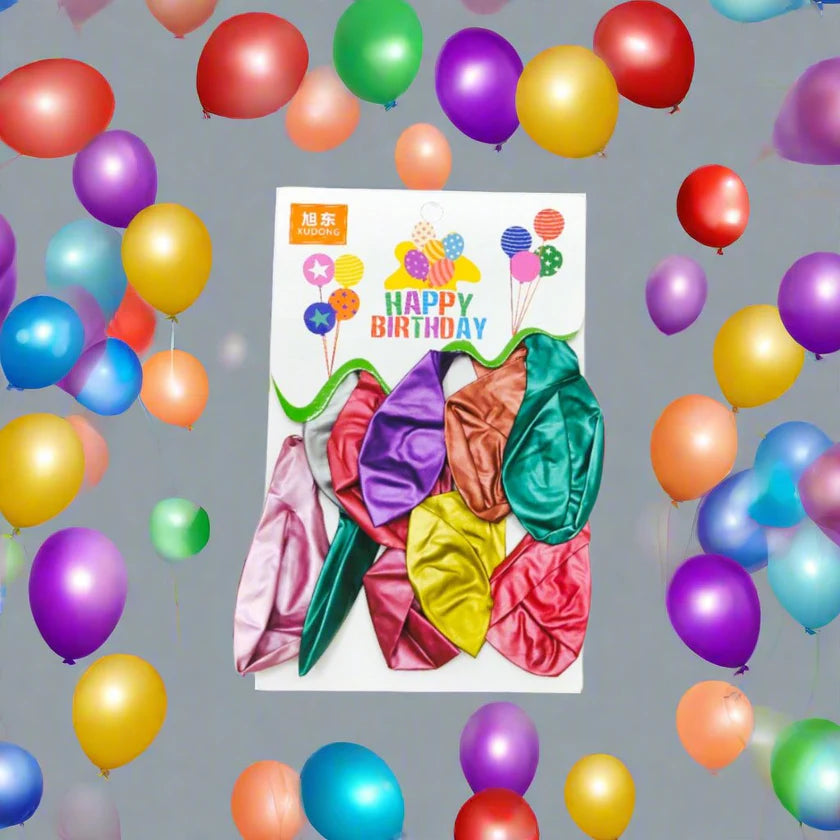 Metallic Party Balloons 10pack Assorted