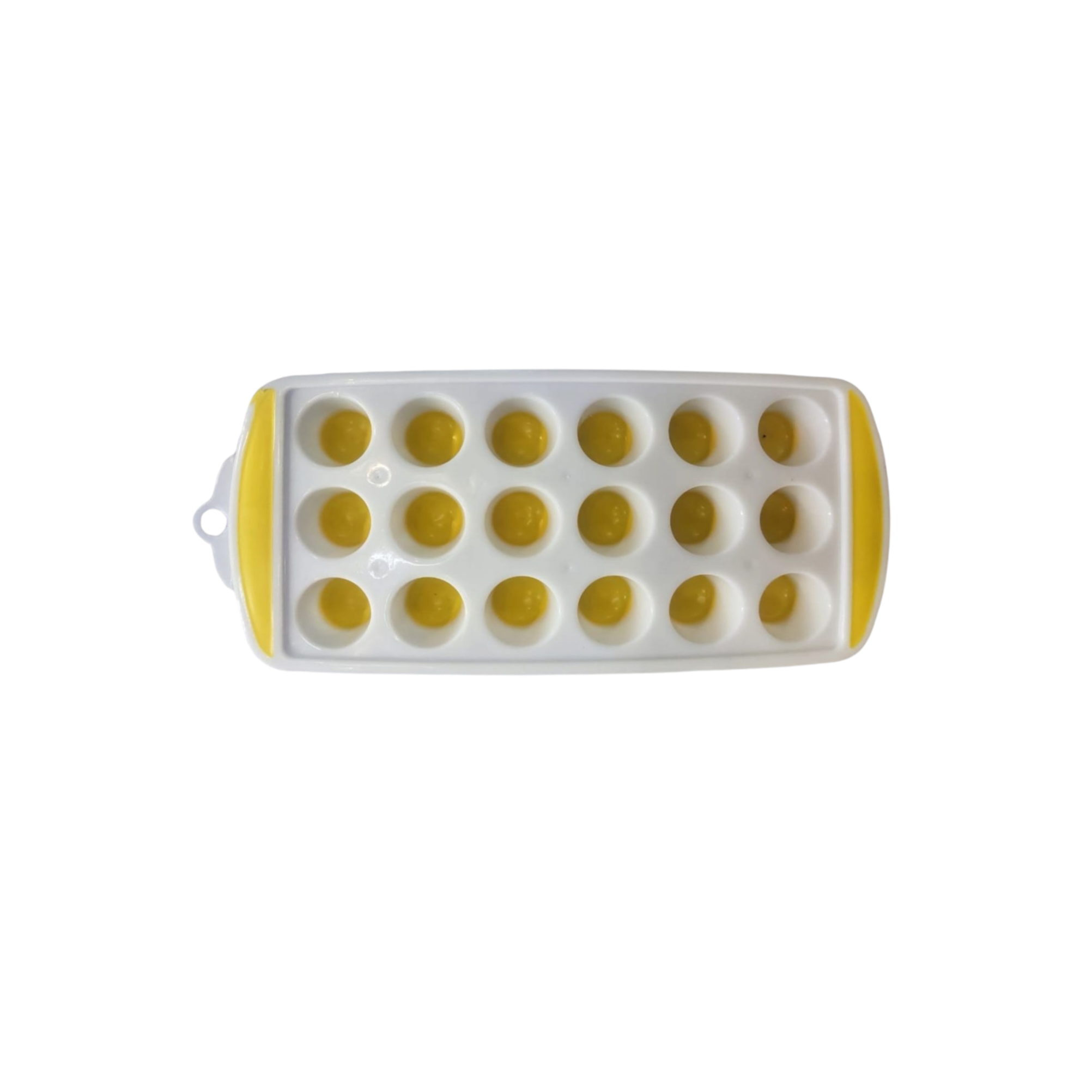 Ice Cube Tray Yellow & White 18-Grid