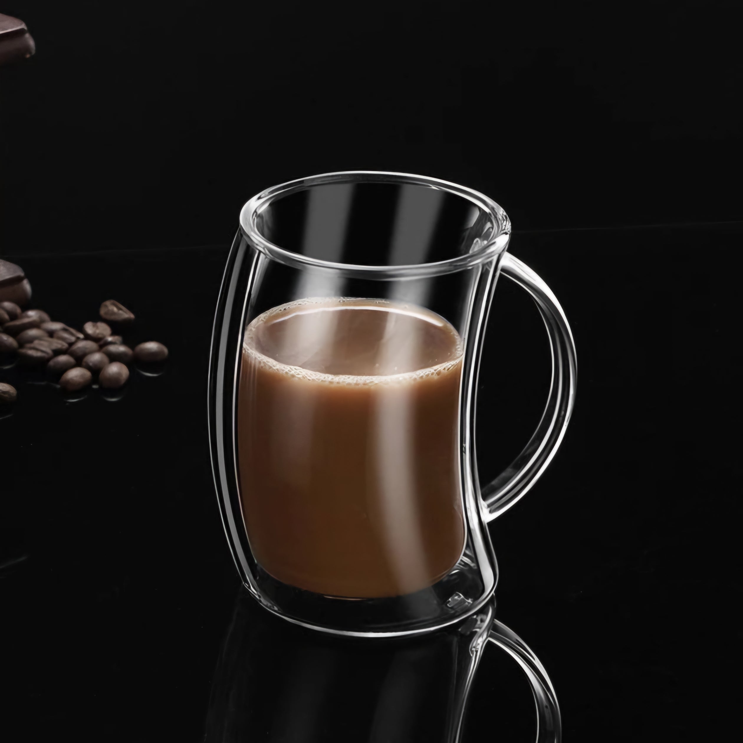 Barista Borosilicate Double Wall Curve Café Latte Coffee Mug 250ml 2pc 10206