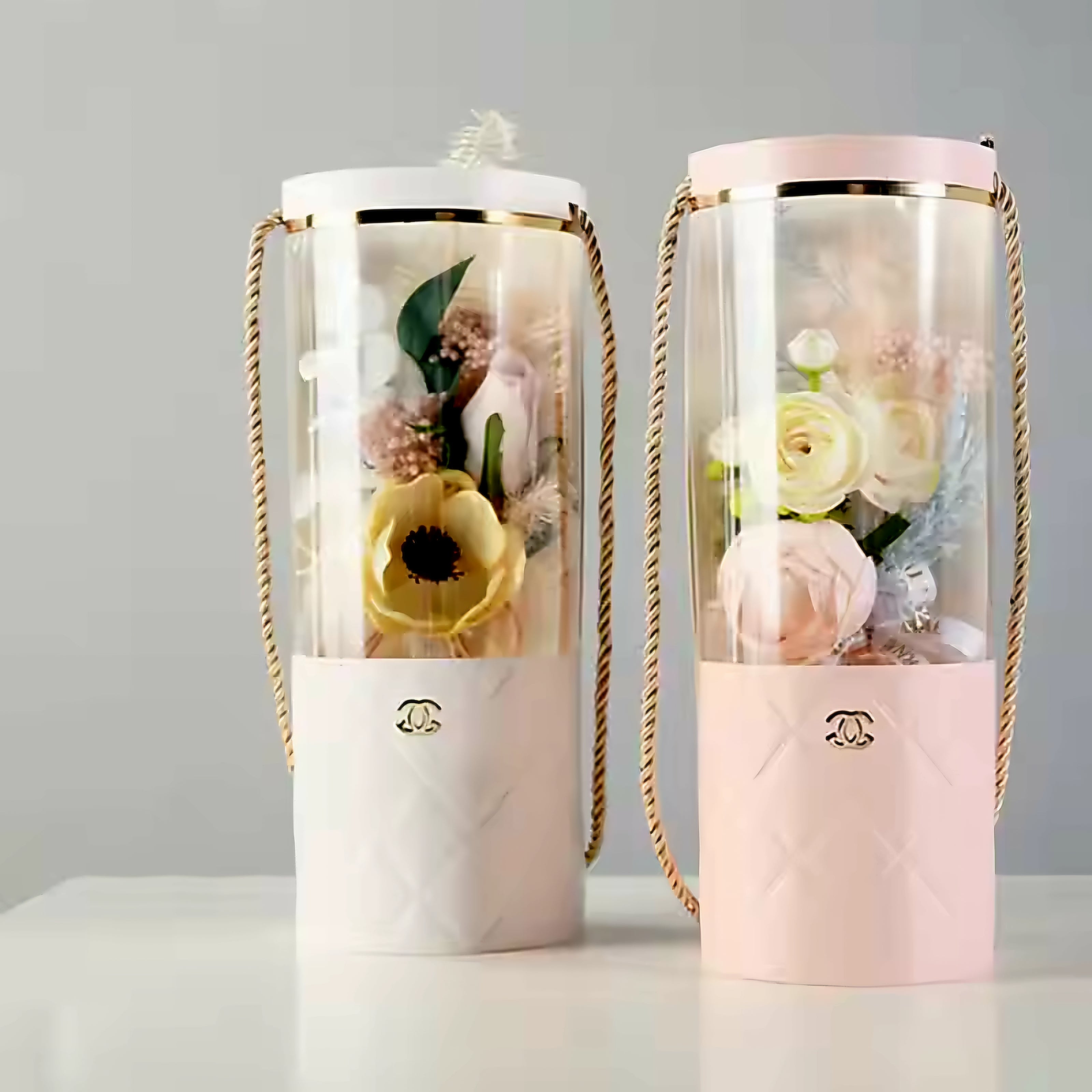 Florist Gift Tube Box with Transparent PVC Window 10x5x27.5cm 1pc