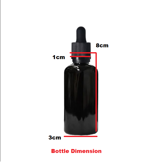 30ml Glass Dropper Bottle Black with Pipette Lid