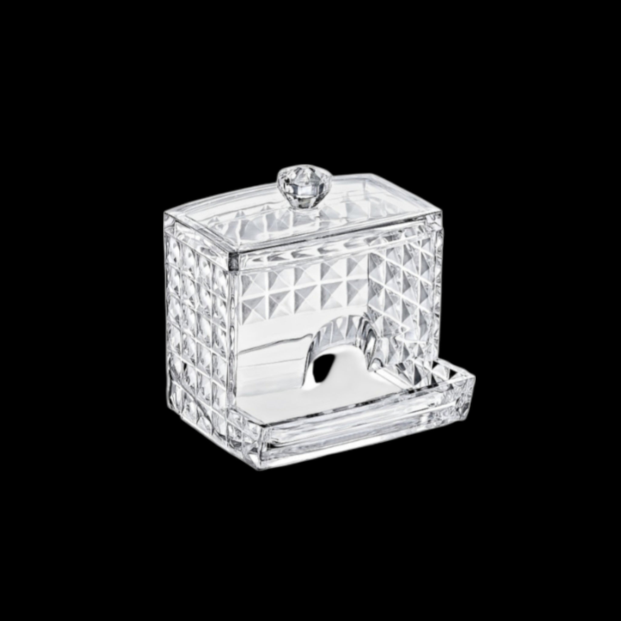 Modern Cotton Cosmetic Storage Diamon Era Box with Lid - Clear Plastic