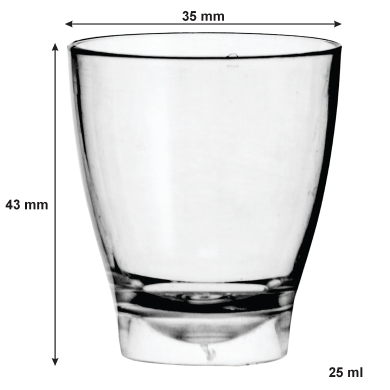 Bar Butler Shot Glass 25ml Tot Measure 10pc 21475