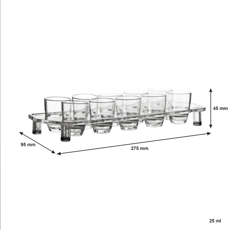Bar Butler Shot Glass 25ml Tot Measure 10pc 21475