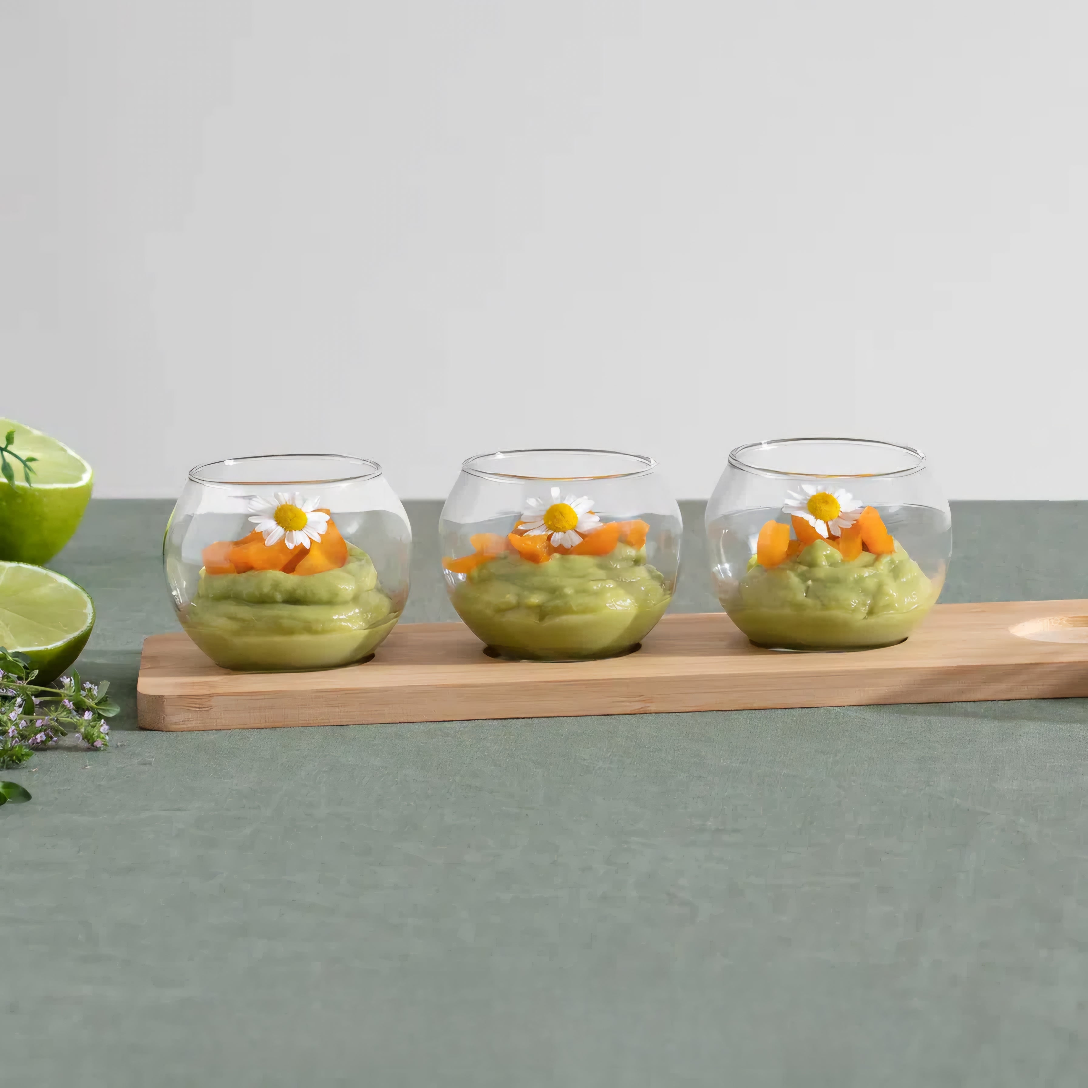 SG Secret De Gourmet Appetizer Bamboo Tray Bowl 5pc