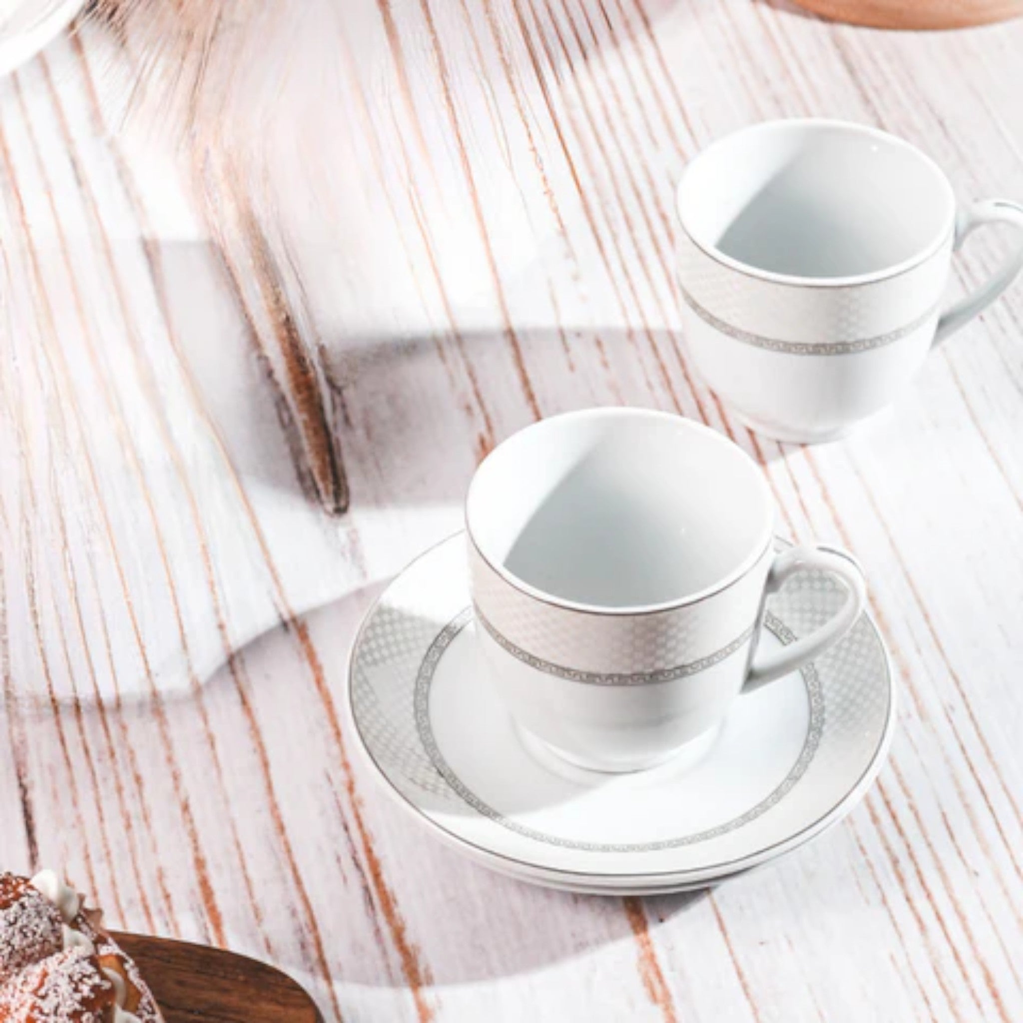 Ceramic Tea Cup & Saucer 6pc Set