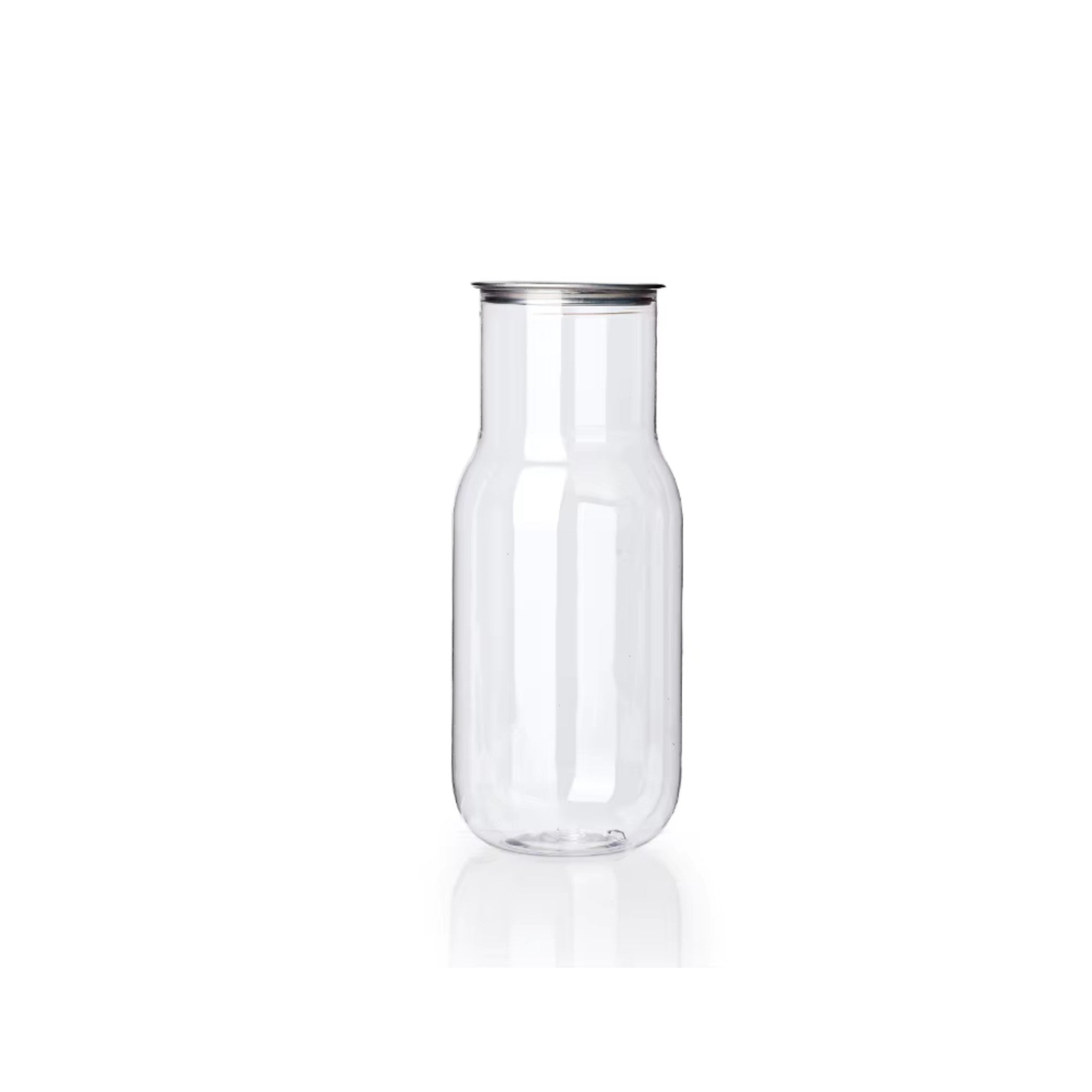 550ml Tapered Neck Food Grade Plastic Drinking Clear Can with Aluminium Pull Tab Lid