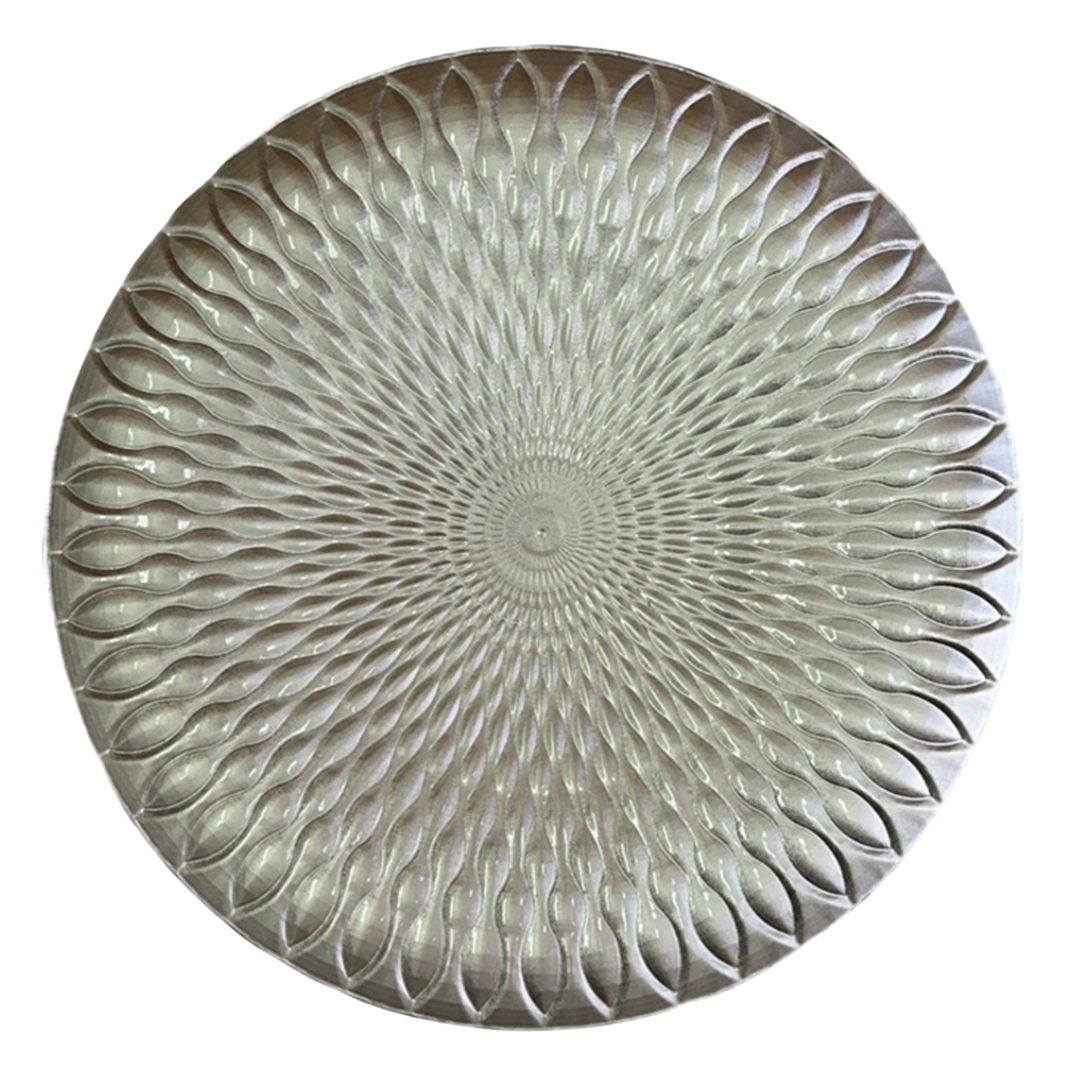 Underplate Round Deep Silver Flowery Design