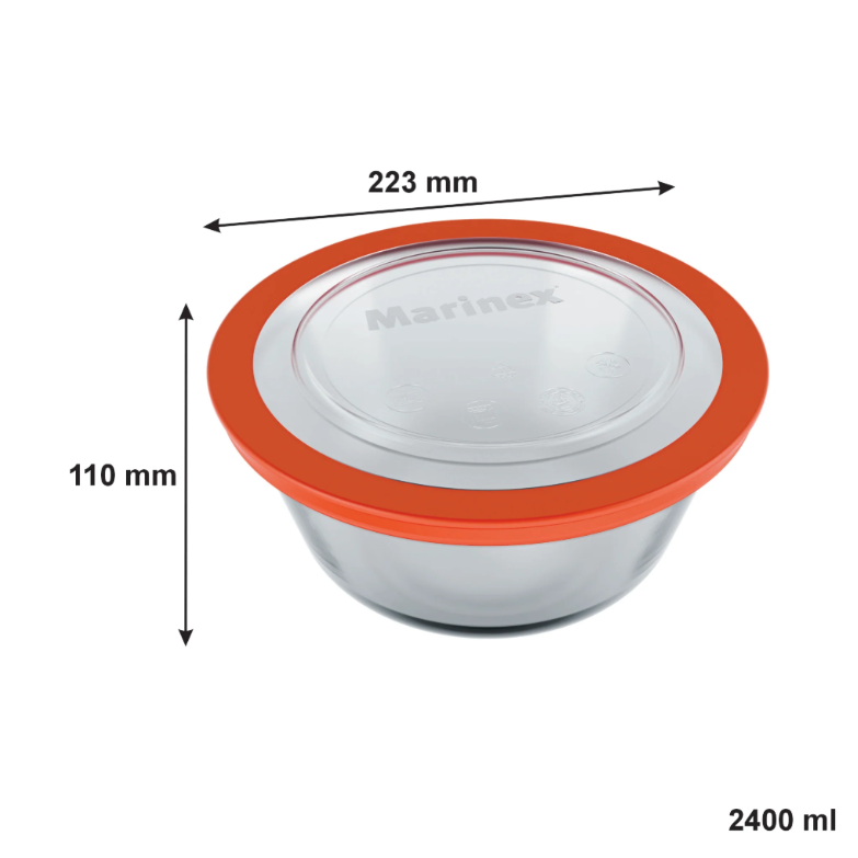 Marinex Round Food Storage Container with Plastic Lid