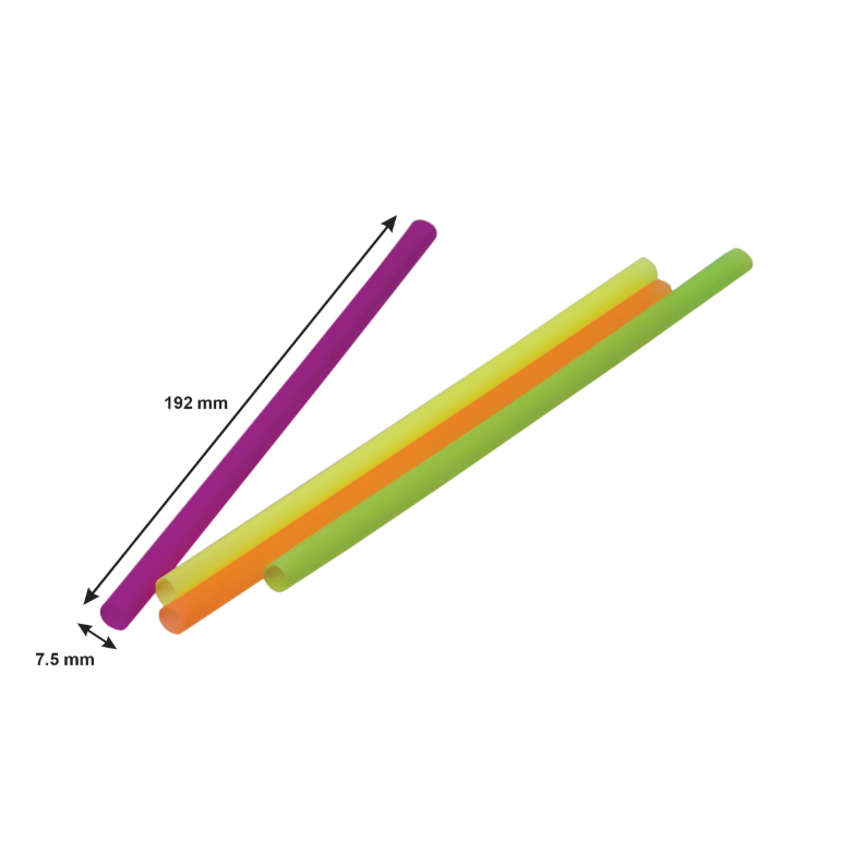 Bar Butler Milkshake Smoothie Straws 7.5mm Assorted Colours 100pack 28184