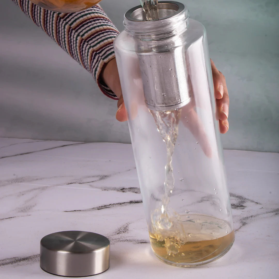 Simax Glass Borosilicate Infuser Drinking Bottle 1L