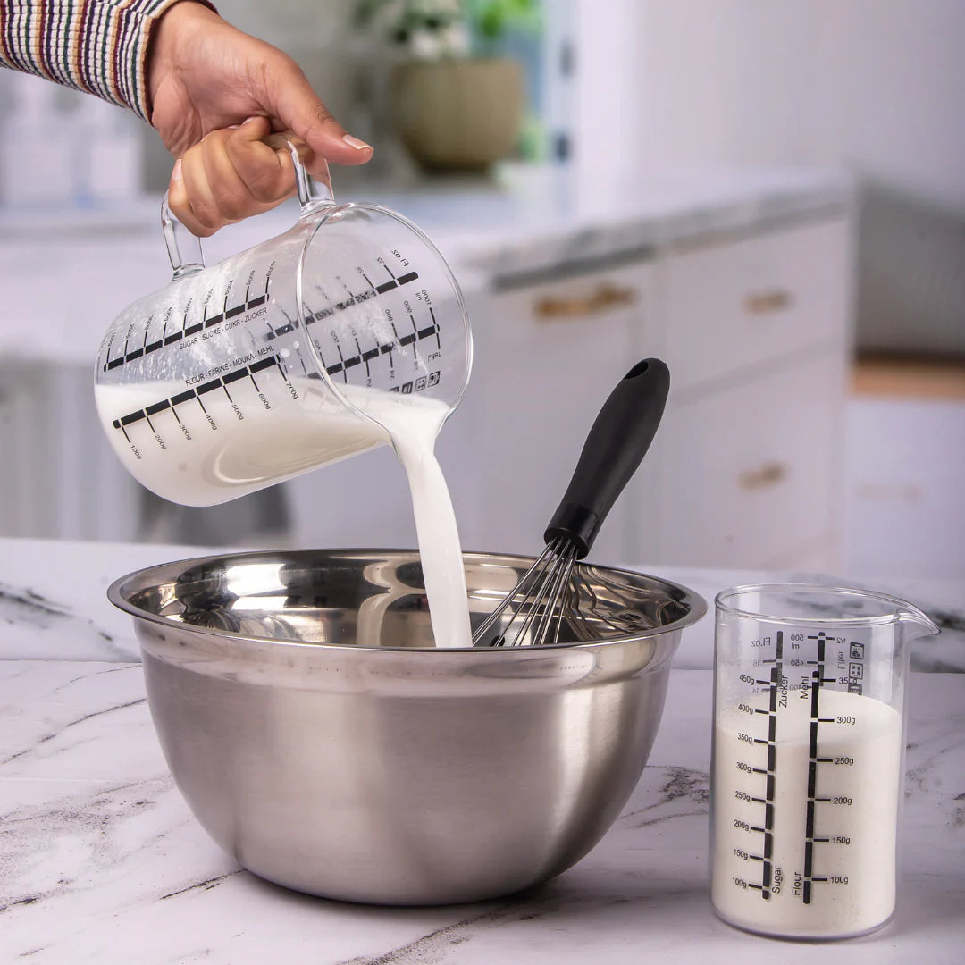 Simax 2-Piece Glass Borosilicate Measuring Beaker Jug Set 1L/500ml