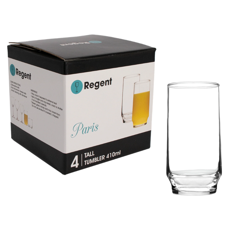 Regent Paris Hiball Tall Glass Tumbler 410ml 4pack
