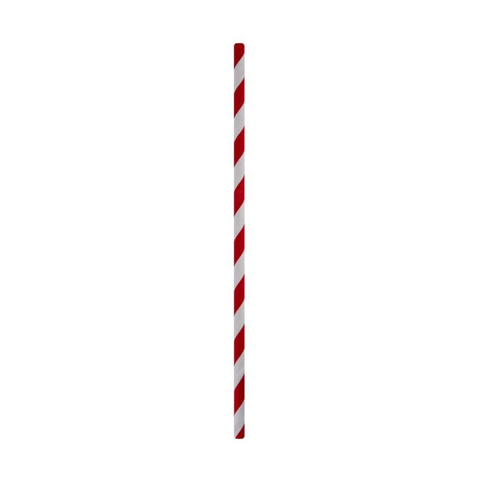 Paper Straws 6mm Cherry Striped 50pack