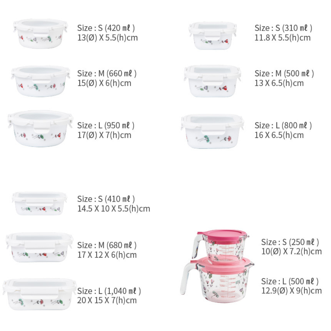 Airthight Storage Containers Fleur Des Champs 11pc Set