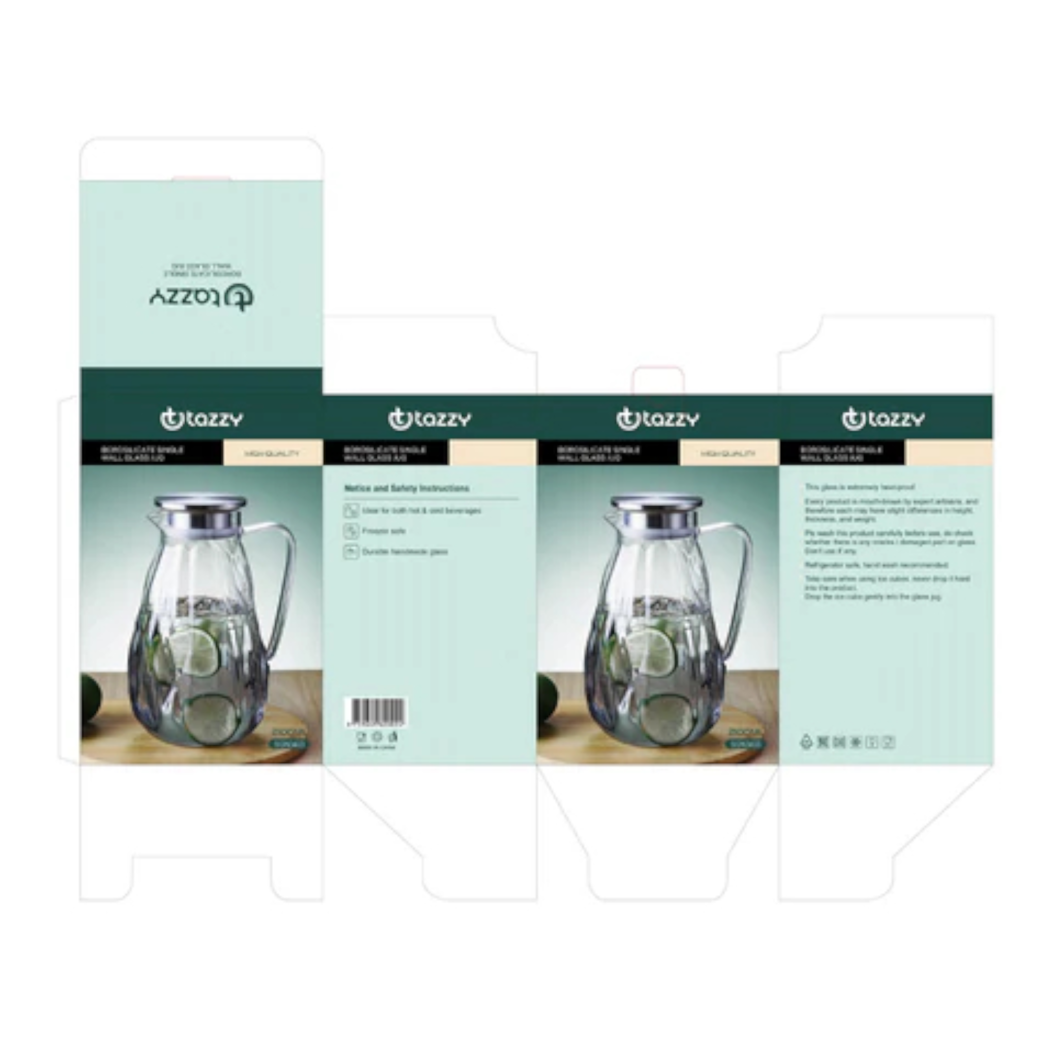 Borosilicate Pitcher Jug 2.1L Single Wall