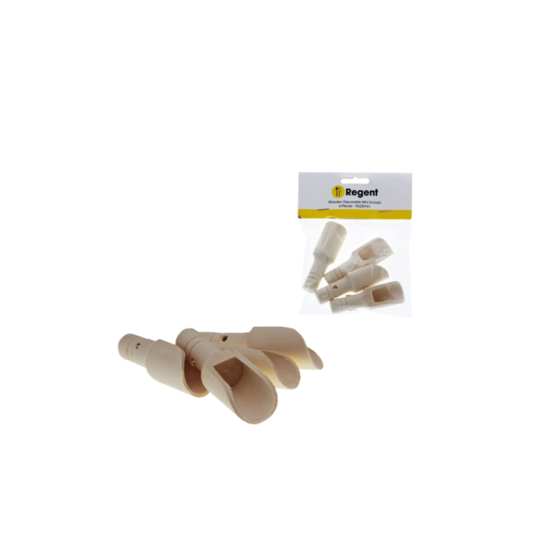 Regent Disposable Wooden Mini Scoops 4pack 75x20mm 35143