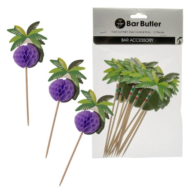 Bar Butler Fold Out Palm Tree Cocktail Picks 12pcs 135mm
